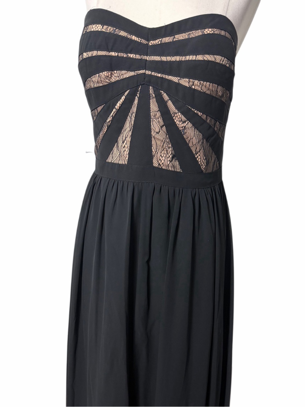 Aidan Maddox Chiffon Lace Black Dress Gown - Picture 3 of 6
